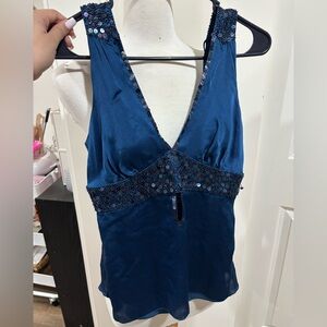 Vintage Bebe Midnight Blue Sequin Top